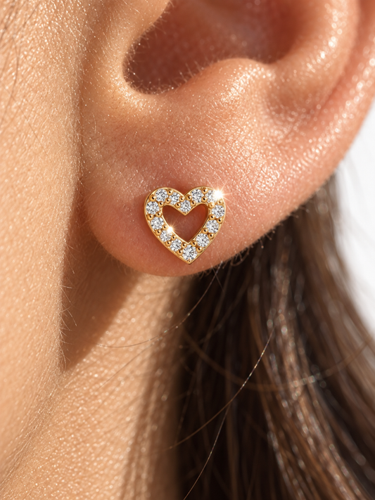 Pavé Heart Studs