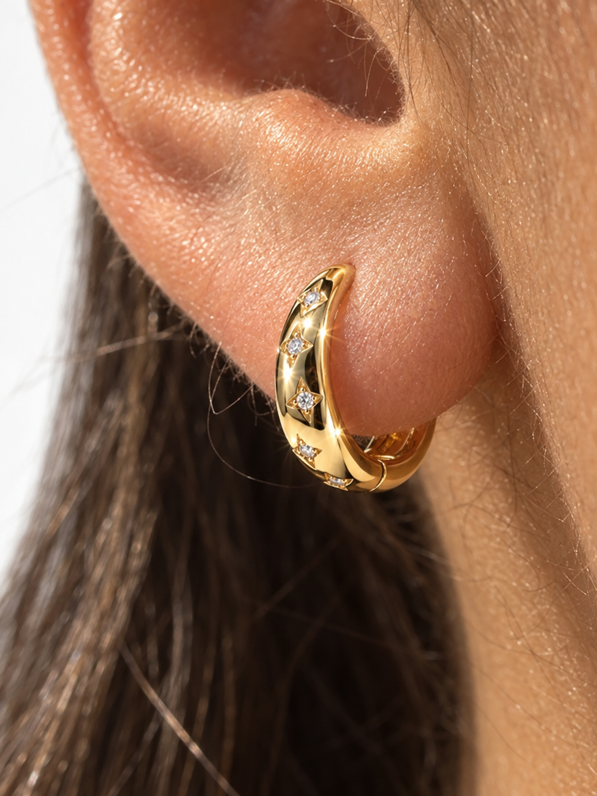 Star Hoop Earrings