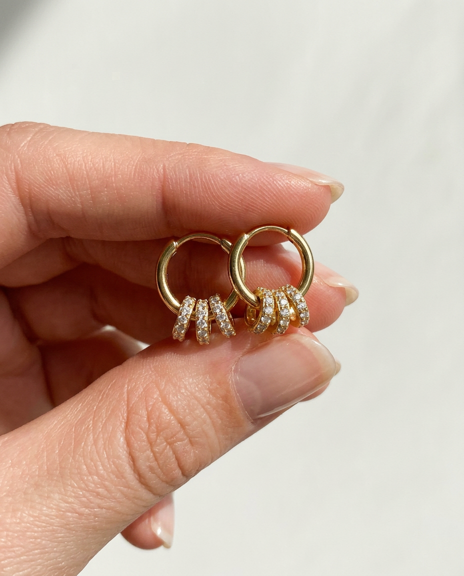 Wrapped Pavé Hoops