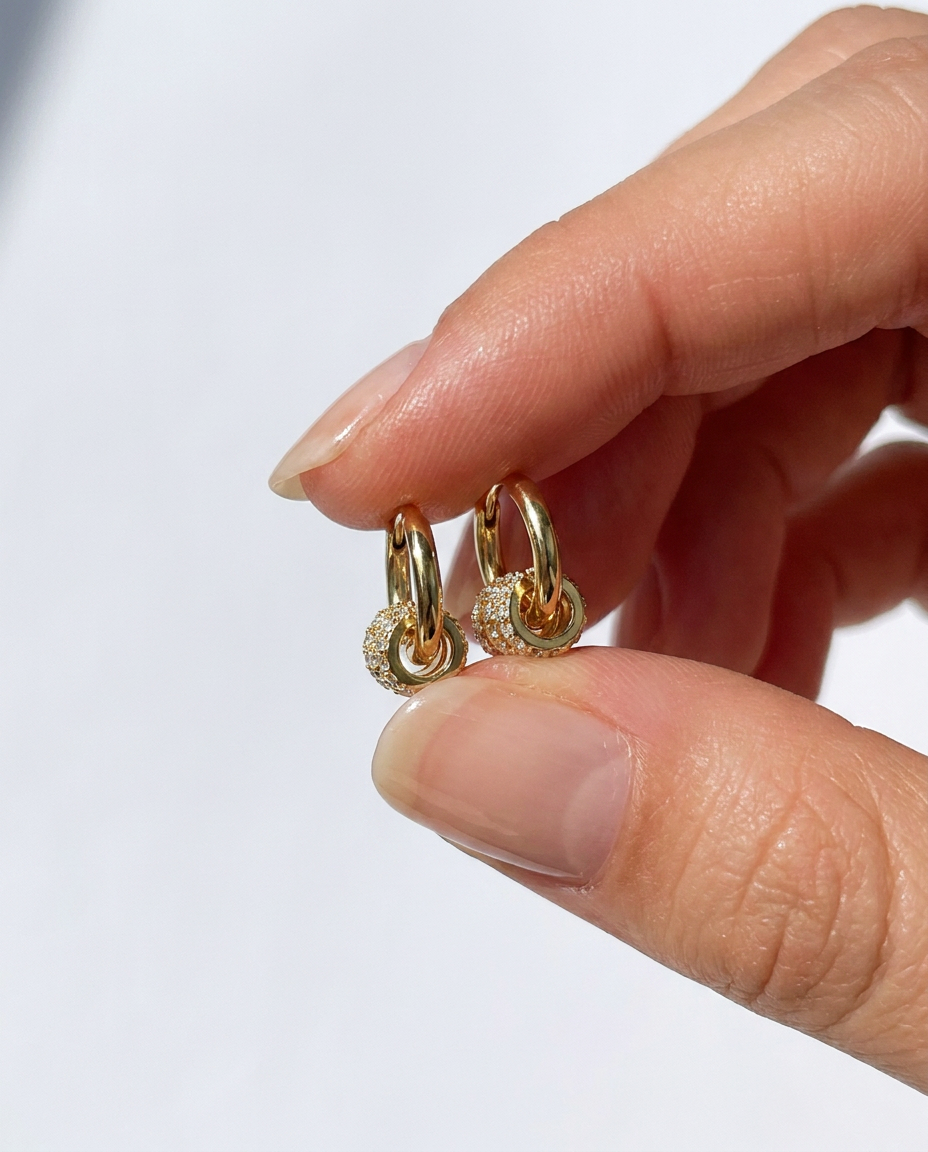 Wrapped Pavé Hoops