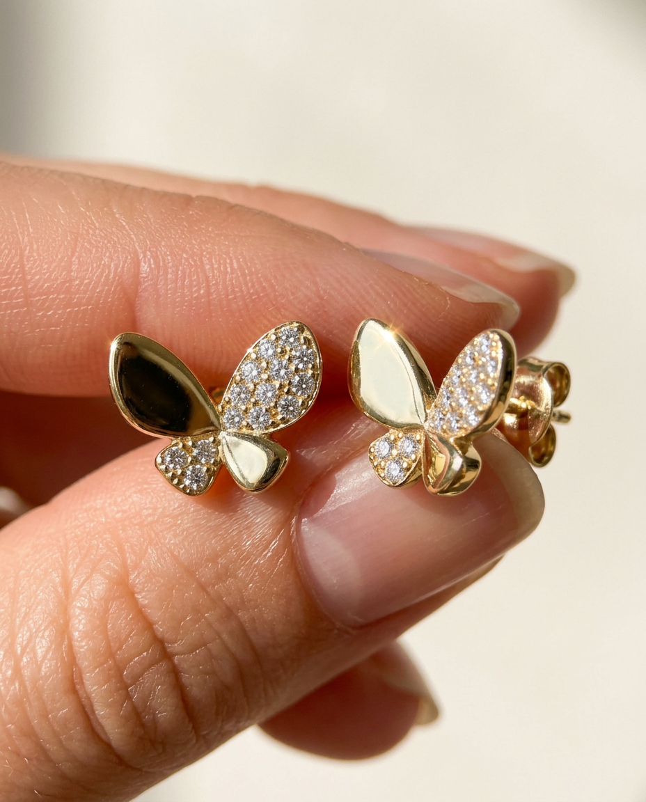 Butterfly Zircon Stud Earrings