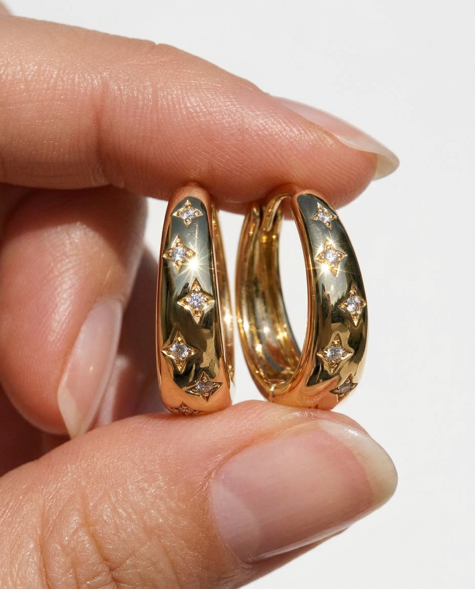 Star Hoop Earrings