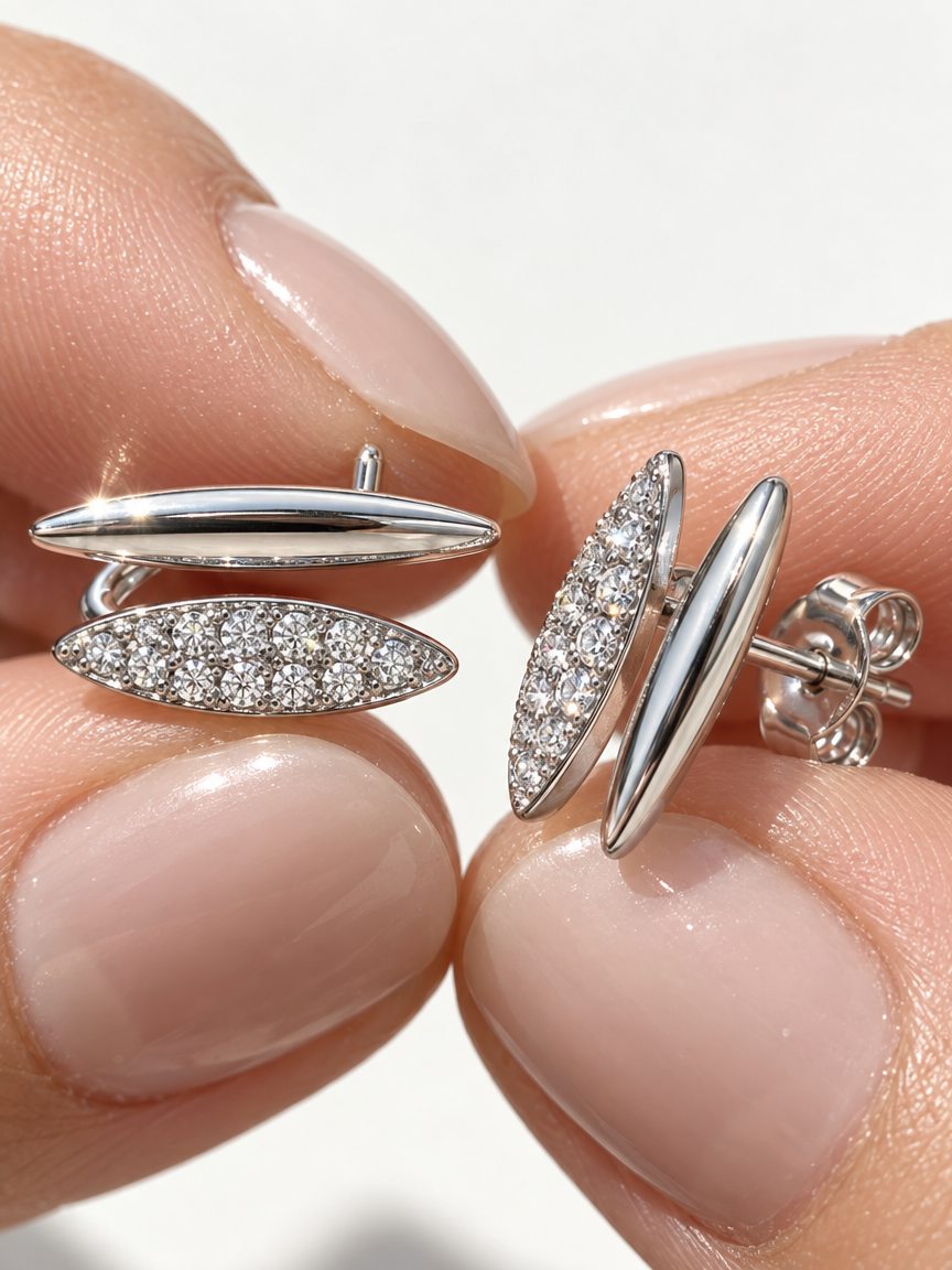 Double Marquise Stud Earrings