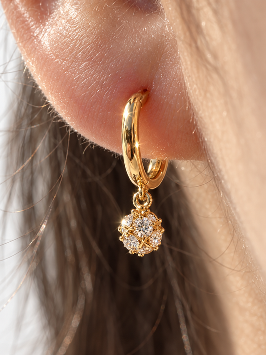 Pavé Ball Drop Earrings