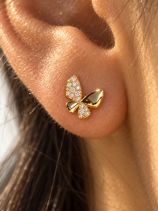 Butterfly Zircon Stud Earrings