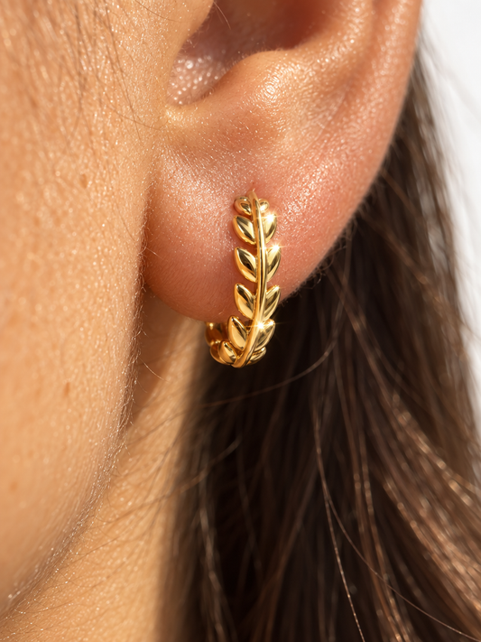 Leaf Huggie Hoops
