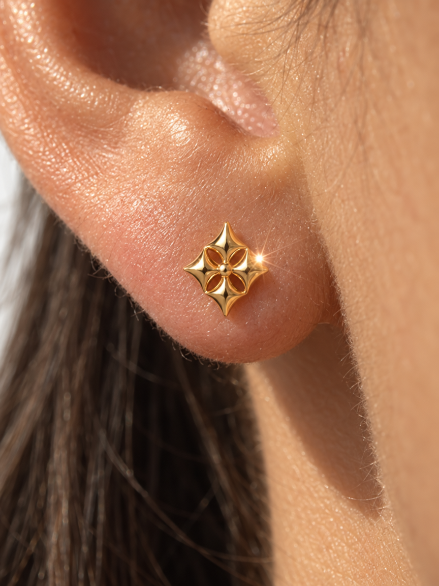 Geometric Star Stud Earrings