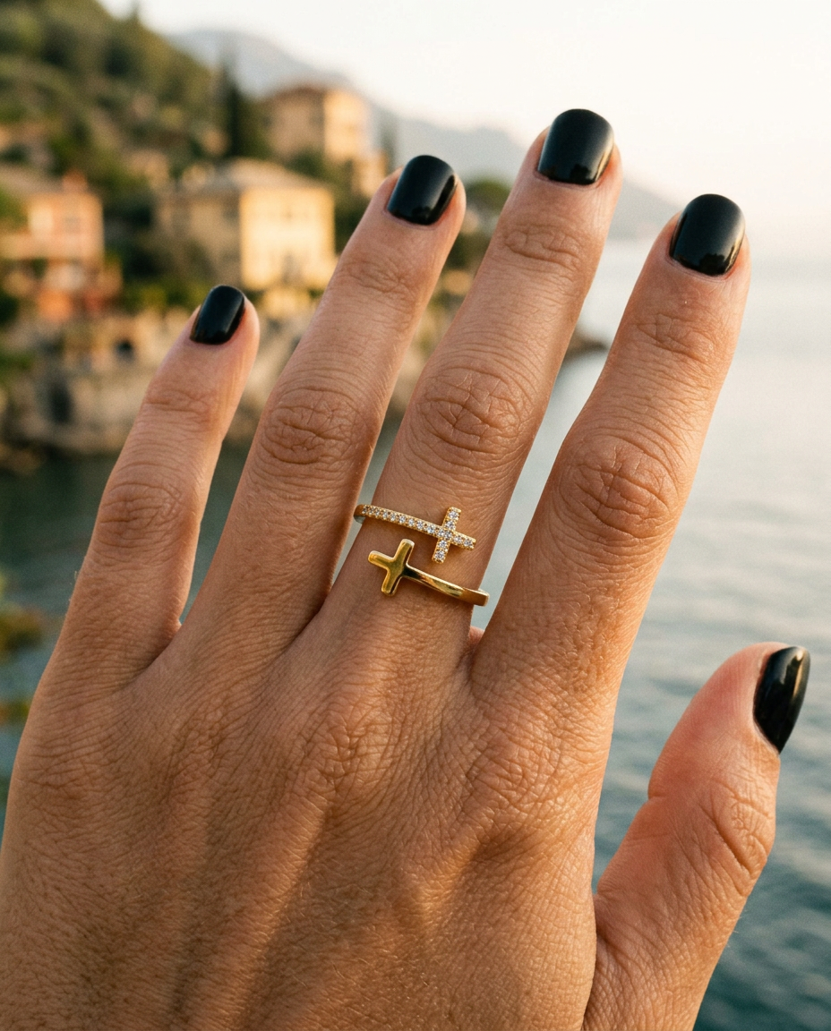 Cross Pavé Ring