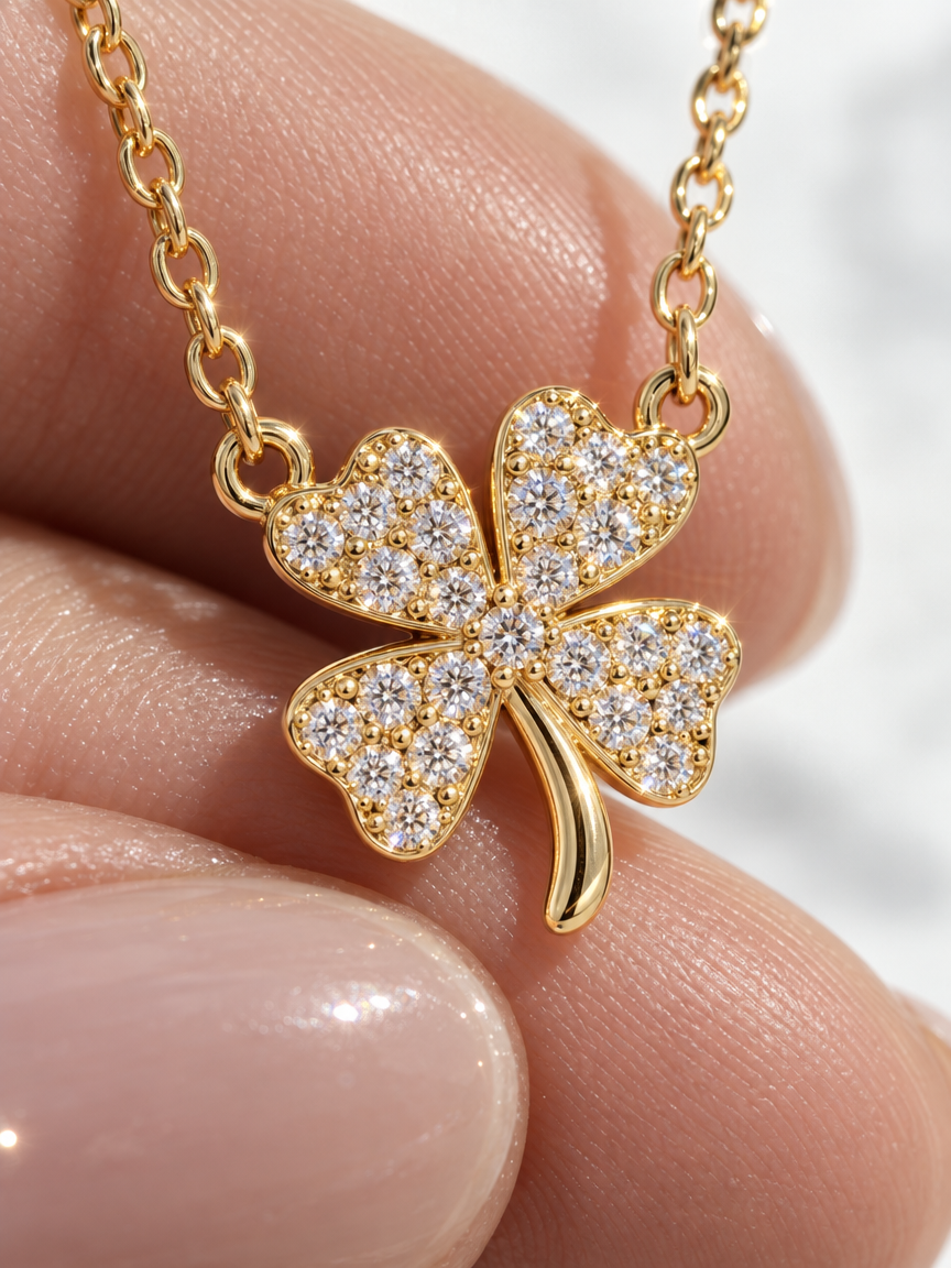 Sparkle Clover Necklace