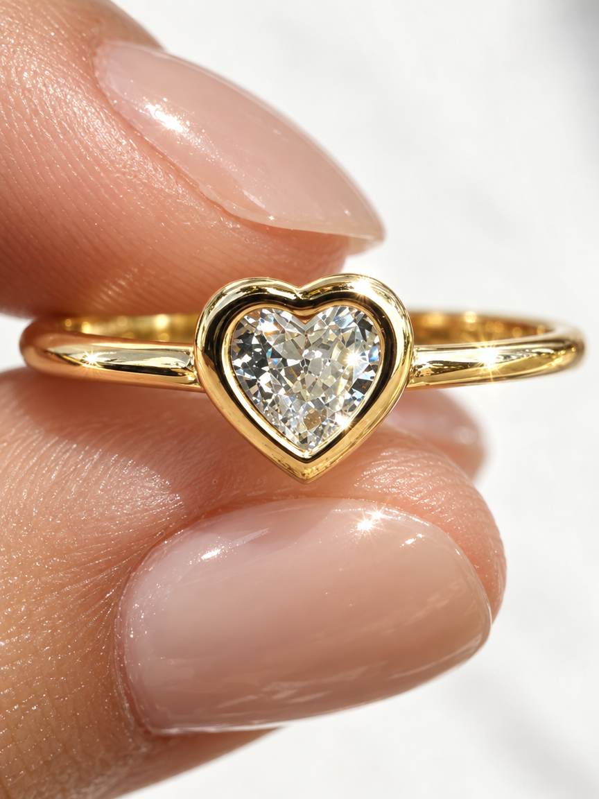 Bezel Heart Ring
