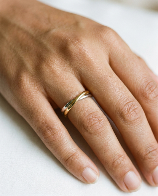 Two-Tone Twisted Ring