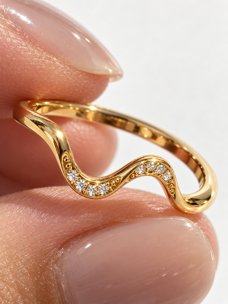 Wave Pavé Ring