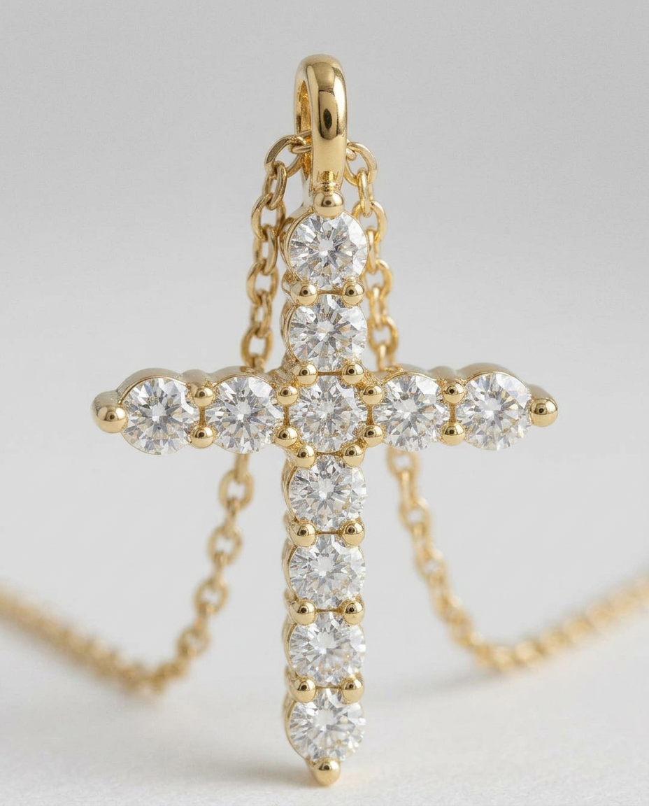 Everyday Pavé Cross Necklace