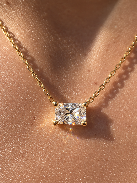 Step-Cut Solitaire Necklace