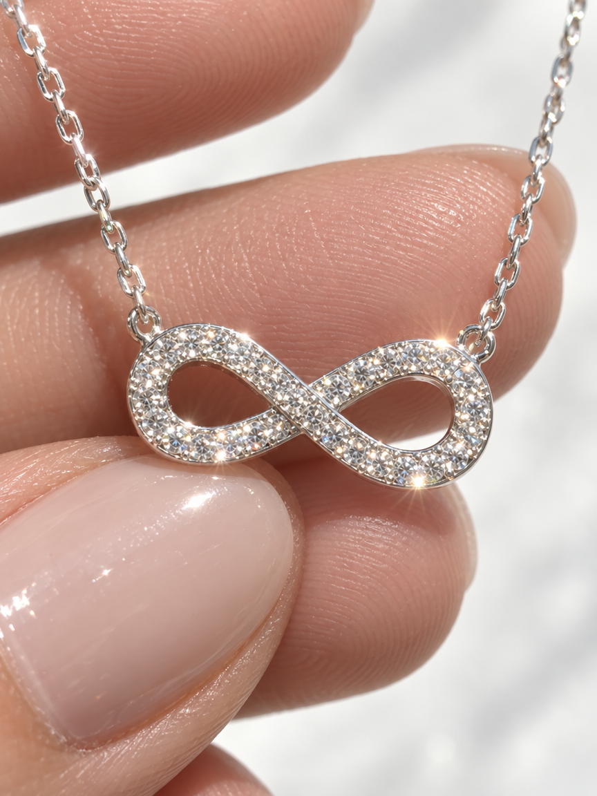 Pavé Infinity Pendant Necklace
