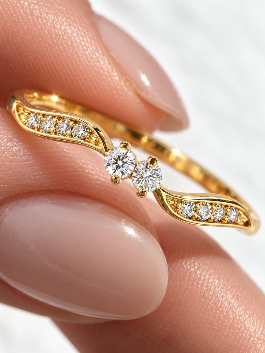 Twin Pavé Ring