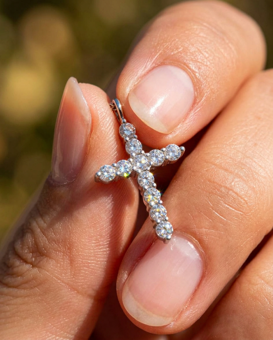 Pavé Cross & Cable Necklace Set