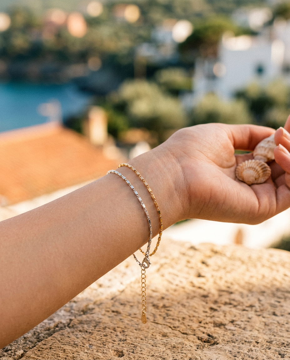 Flat Bar Chain Bracelet