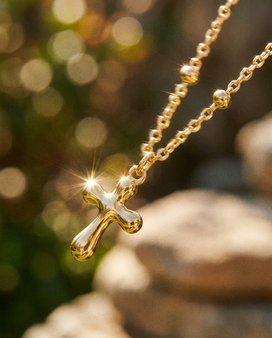 Melted Cross Necklace