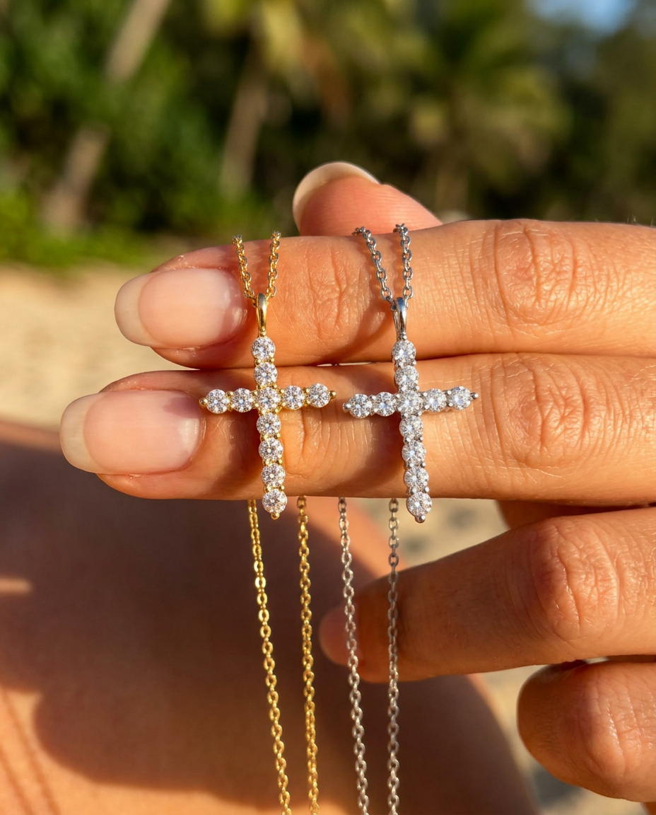 Pavé Cross Necklace