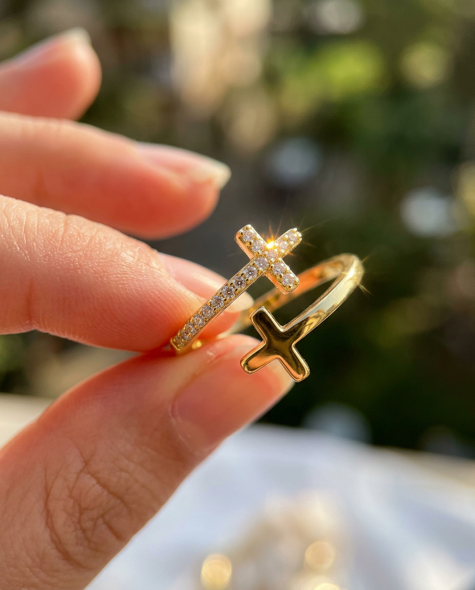 Cross Pavé Ring