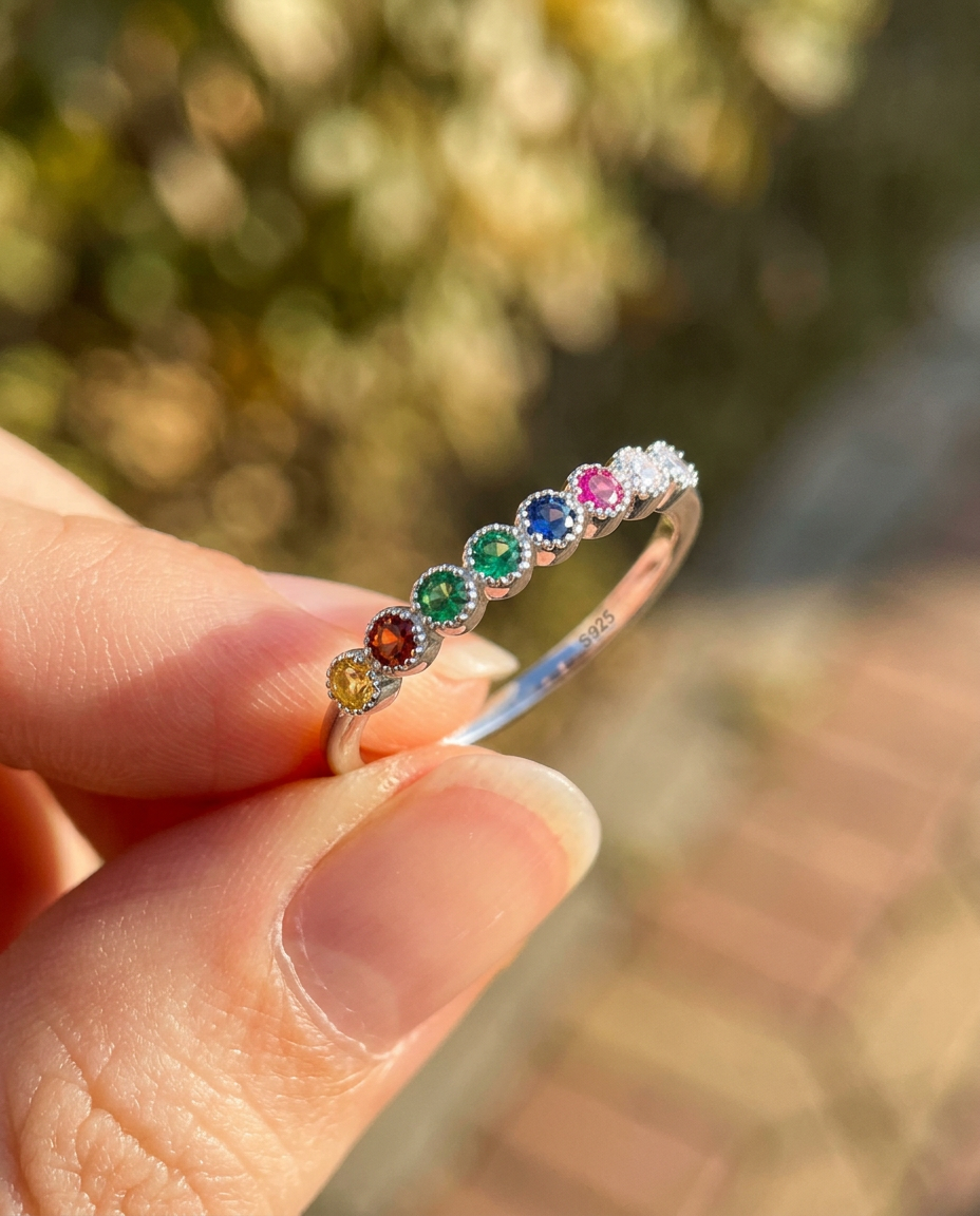 Rainbow Zircon Ring