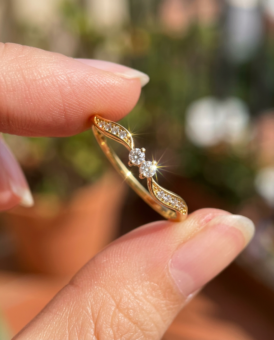 Twin Pavé Ring