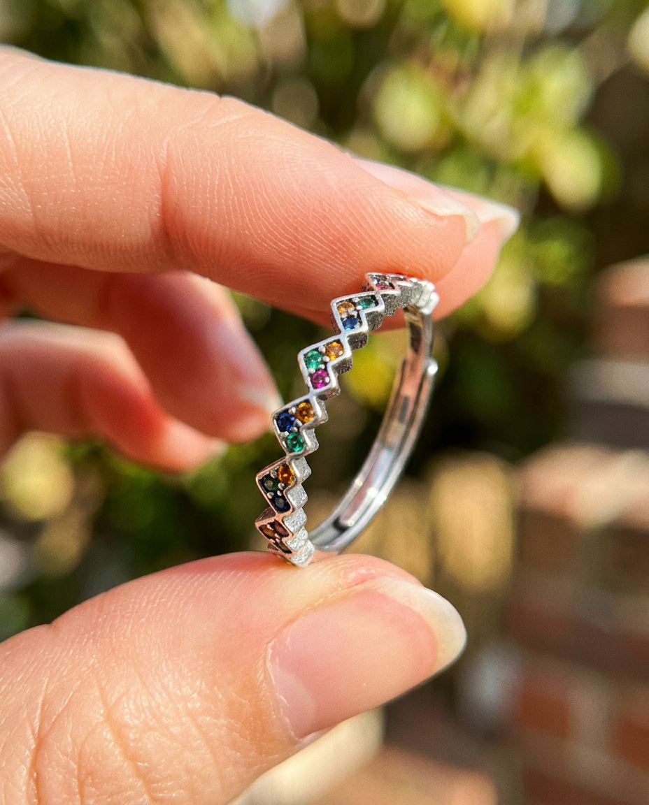Rainbow Heart Ring