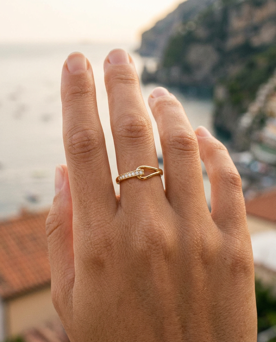 Geometric Pavé Ring