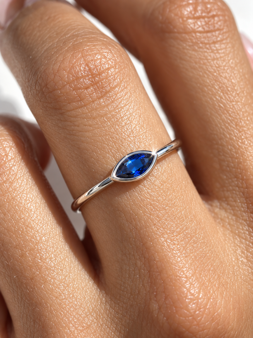 Blue Marquise Ring