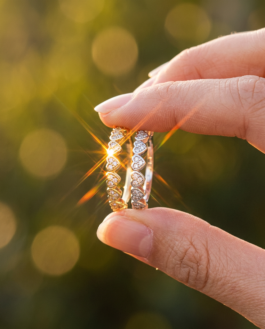 Pavé Heart Band Ring