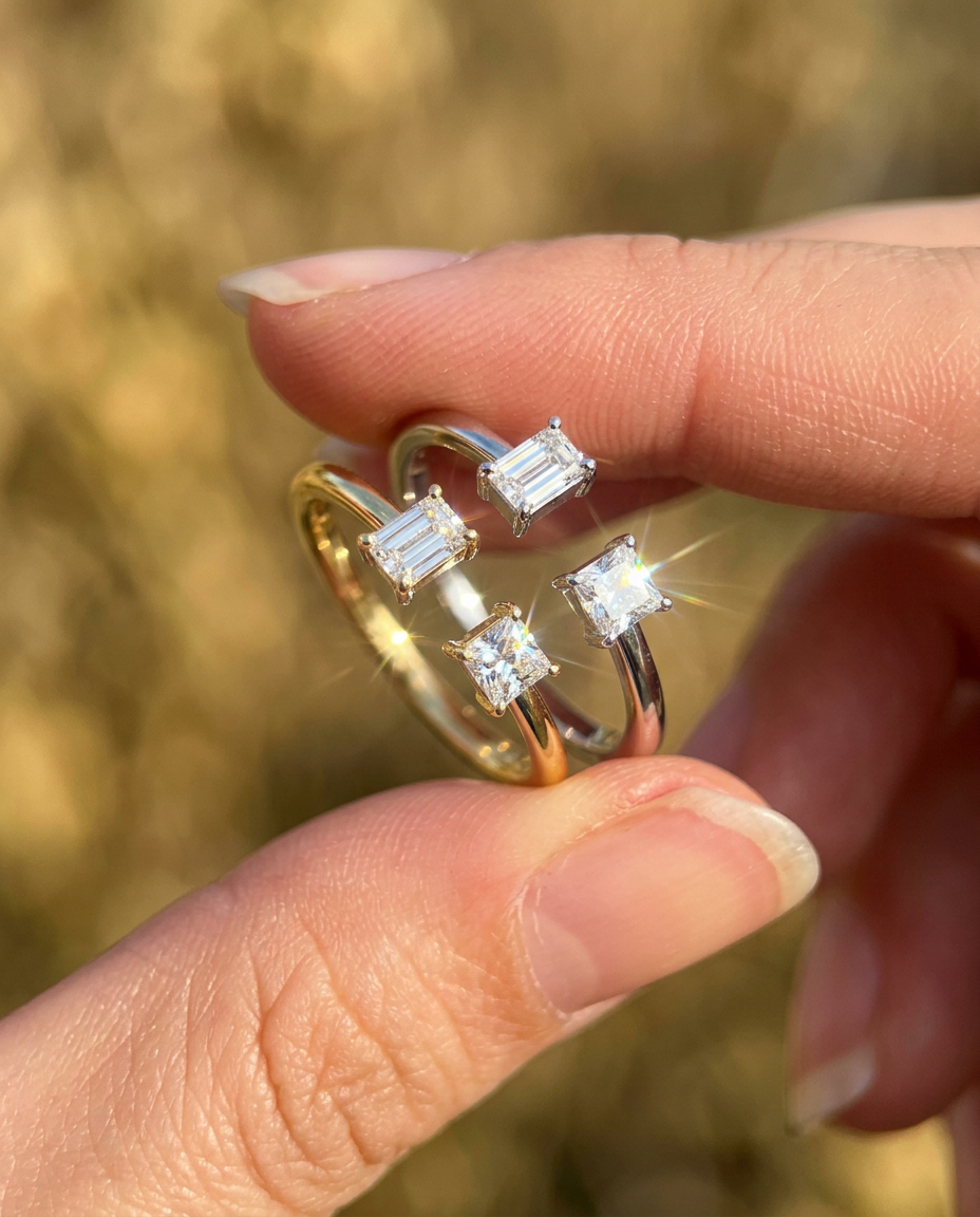 Dual Stone Open Ring