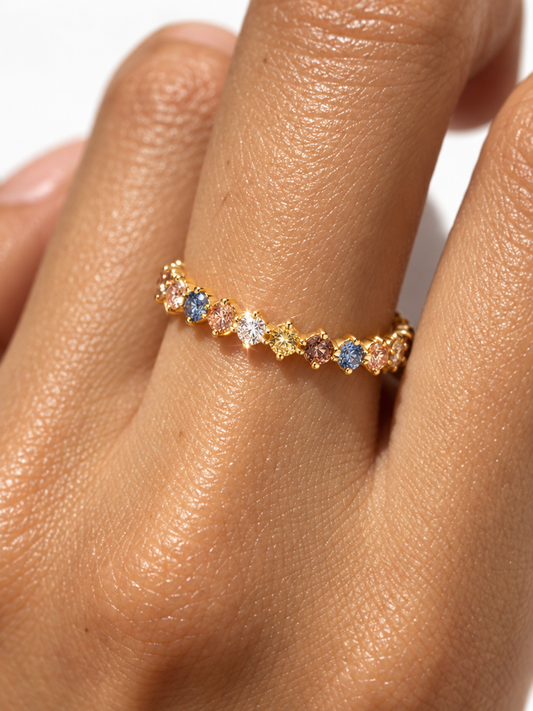 Multicolour Crystal Ring