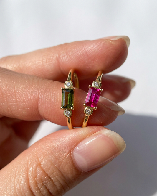 Baguette Gemstone Band Ring