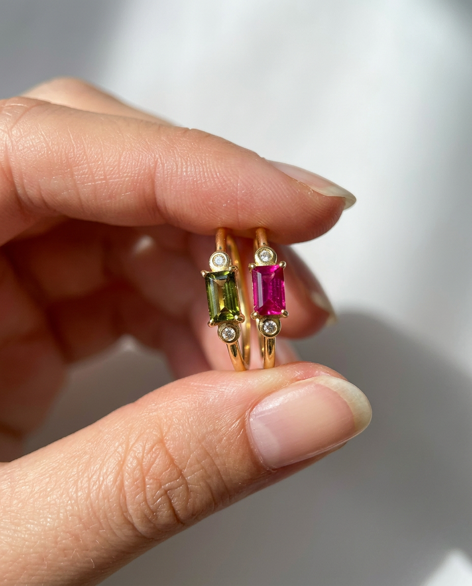 Baguette Gemstone Band Ring