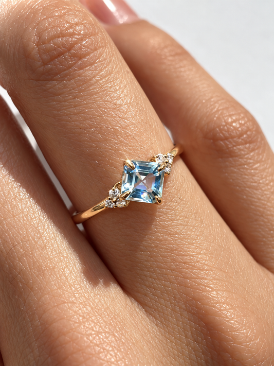 Aqua Cluster Ring