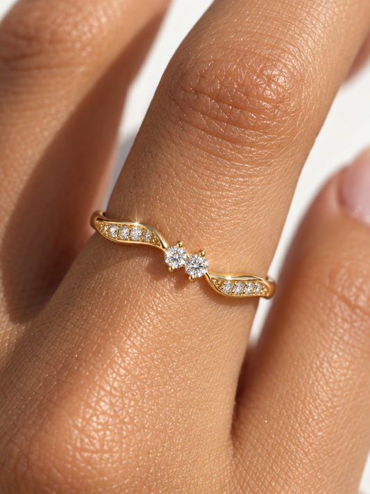 Twin Pavé Ring