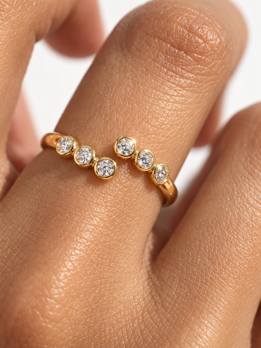 Bubble Bezel Ring