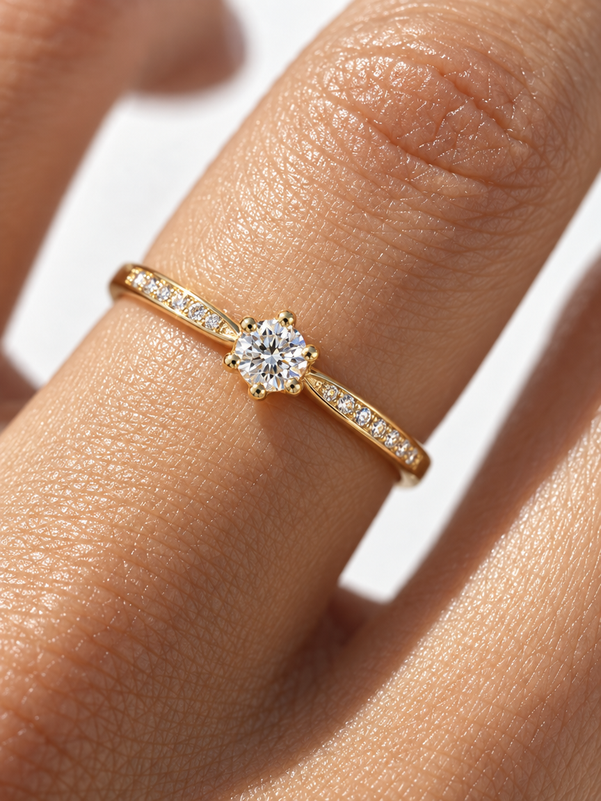 Pavé Solitaire Ring