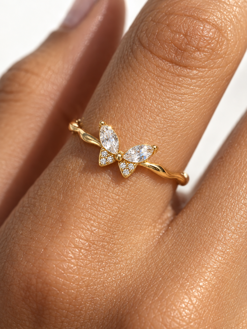 The Crystal Butterfly Ring