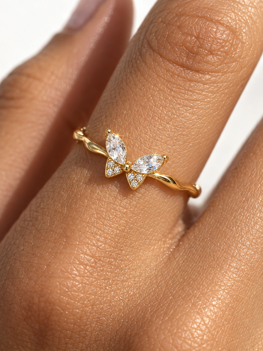 The Crystal Butterfly Ring