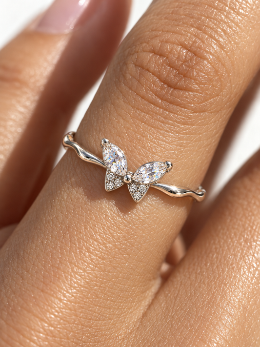 The Crystal Butterfly Ring