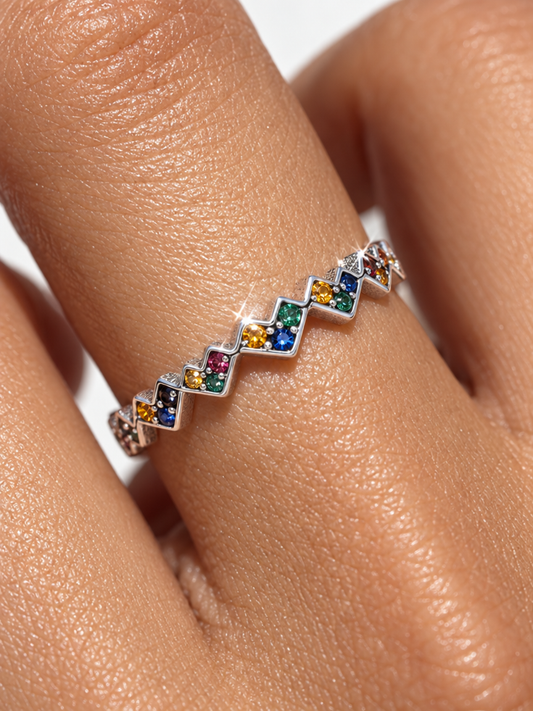 Rainbow Heart Ring
