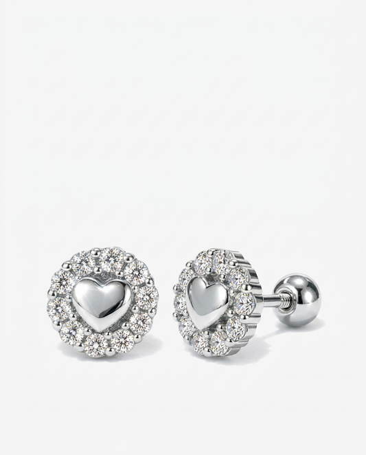 Heart Halo Studs