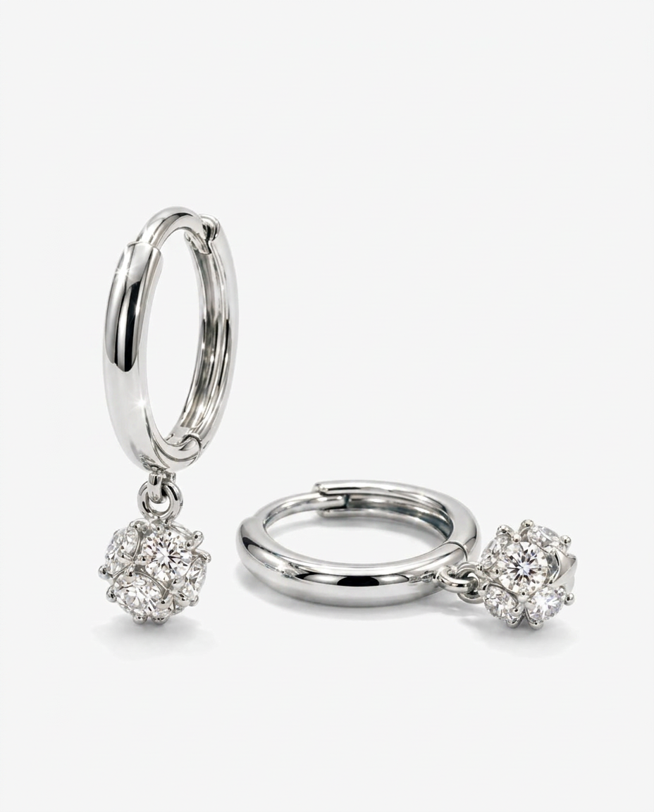 Pavé Ball Drop Earrings