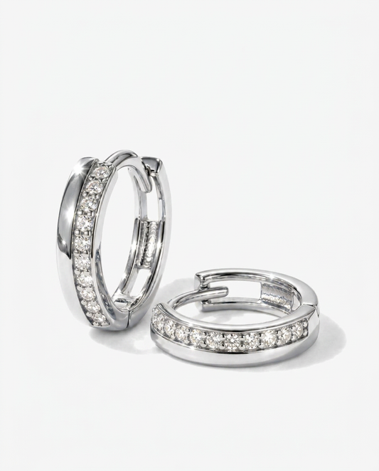Pavé Huggie Hoops