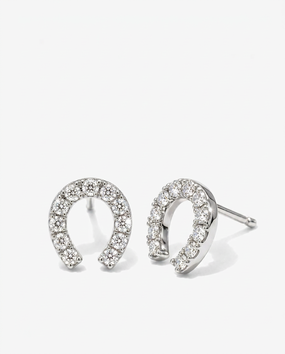 Pavé Horseshoe Studs