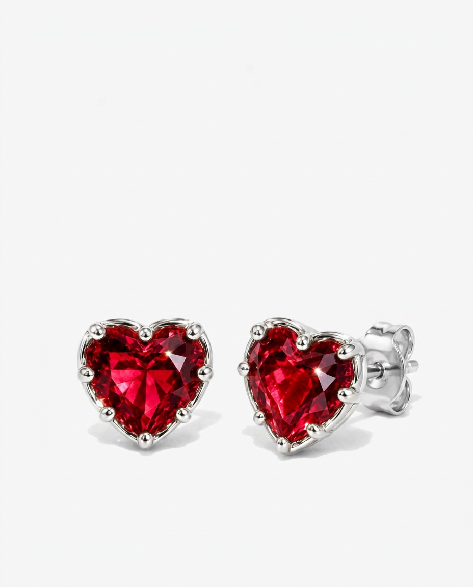Red Heart Studs