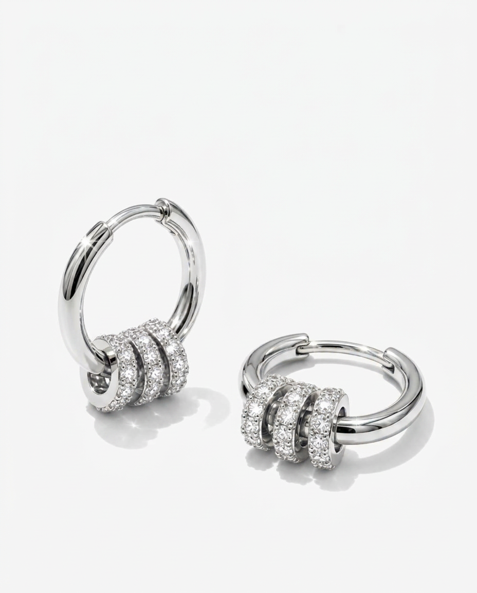 Wrapped Pavé Hoops