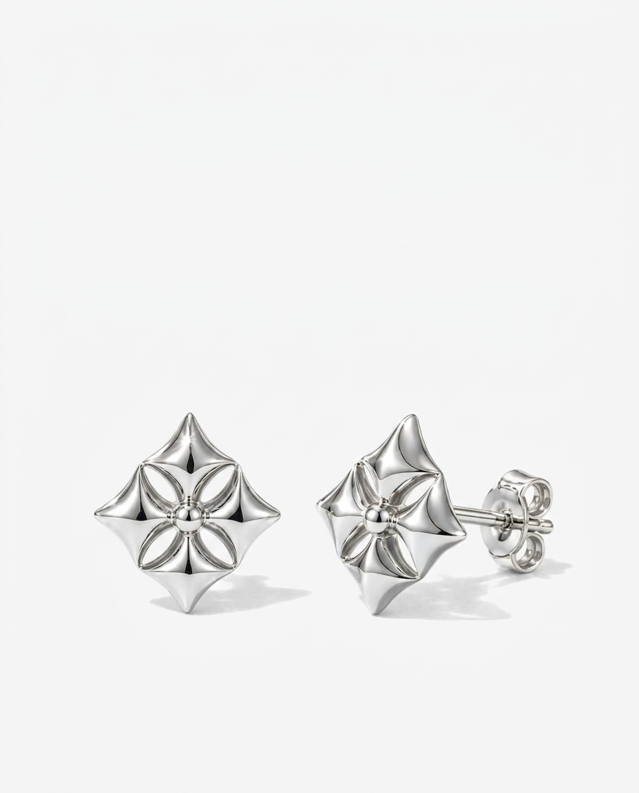 Geometric Star Stud Earrings